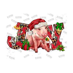 christmas joy with pig png,leopard png,christmas png,happy new year png,christmas hat png,christmas tree,digital downloa