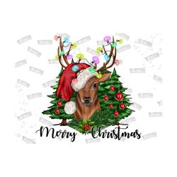 merry christmas deer png, western png, merry christmas png, christmas deer clipart,christmas animals png,deer png,light