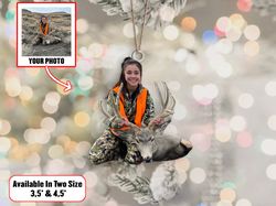 custom photo hunting ornament, hunting ornament, gift for deer hunting lovers