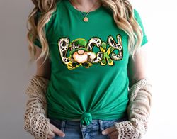 Lucky Gnome St. Patricks Day Shirt Png, Happy St. Patricks day four clovers Shirt Png, Lucky St. Patricks Day Leopard Sh