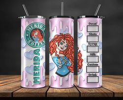 3d cartoon tumbler, cartoon princess, stitch starbucks 20oz tumbler png 123