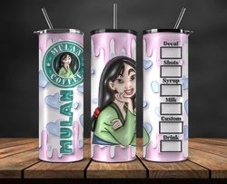 3d cartoon tumbler, cartoon princess, stitch starbucks 20oz tumbler png 126