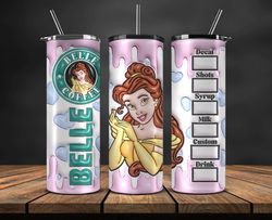 3d cartoon tumbler, cartoon princess, stitch starbucks 20oz tumbler png 129