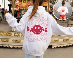 dallas shirt, smiley face hoodie, emoji crewneck sweatshirt