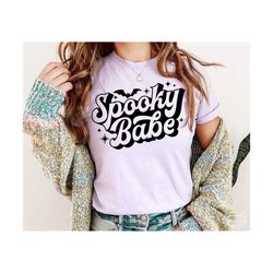 spooky babe svg, png, spooky babe retro svg, retro halloween shirt svg, halloween svg, cute halloween svg, spooky svg, halloween shirt png