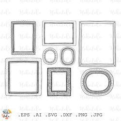 hand drawn picture frame svg, doodle frame png, doodle frame svg, doodle frame dxf, doodle frame clipart