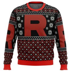 pokemon team rocket red black all over print hoodie 3d zip hoodie 3d ugly christmas sweater 3d fleece hoodie
