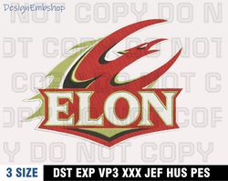 elon phoenix embroidery designs, ncaa machine embroidery design, machine embroidery pattern