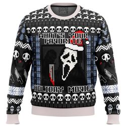 scream holiday all over print hoodie 3d zip hoodie 3d ugly christmas sweater 3d fleece hoodie