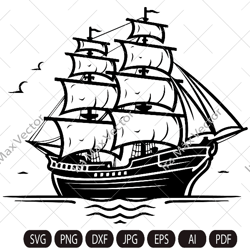 pirate ship svg, ship svg, sail boat svg, pirate ship clipart, pirate ship cricut, sea ship svg, pirate ship shirt, pira