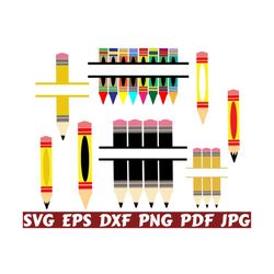 crayon svg - crayon monogram svg - crayon cut files - crayon set svg - crayon clipart - crayon design svg - pencil svg - pencil cut file