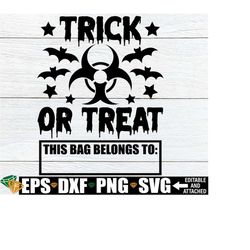 trick or treat svg, halloween cany tote svg, boy halloween candy bag svg, halloween candy bag svg, boys halloween svg, kids halloween svg