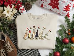 ducks christmas light sweatshirt, santa ducks merry christmas shirt, duck lover, funny duck christmas sweatshirt, christ