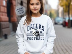 dallas cowboys youth crewneck sweatshirt, kids nfl football game day shirt