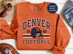 denver broncos sweatshirt crewneck, trendy vintage style nfl football shirt for game day