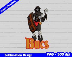 buccaneers png, football mascot warrior style, buccaneers t-shirt design png for sublimation, sport mascot design