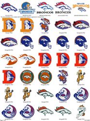 collection nfl denver broncos logo's embroidery machine designs