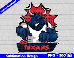 texans png, football mascot comics style, go texans t-shirt design png for sublimation, sport mascot design