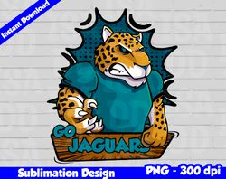 jaguars png, football mascot comics style, go jaguars t-shirt design png for sublimation, sport mascot design