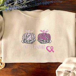 breast cancer awareness embroidery machine design, skeleton pumpkin embroidery design, halloween spooky embroidery design