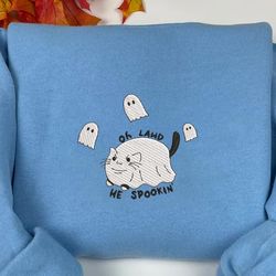 cute spooky cat embroidery machine design, oh lawd he spookin embroidery file, spooky vibes embroidery machine design