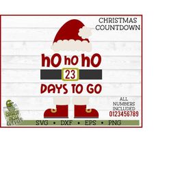 christmas countdown svg file, santa christmas countdown svg, christmas calendar svg, silhouette cameo, cricut, cut file,