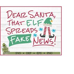christmas elf fake news svg file, dxf, eps, png, christmas svg, elf svg, elf legs svg, silhouette cameo, cricut, cut fil