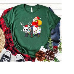 christmas panda santa hat pandas bear xmas t shirt, panda christmas tree shirt, funny cute panda shirt, xmas panda lover