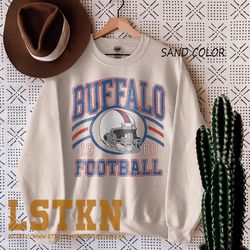 buffalo football sweatshirt  vintage style buffalo football crewneck  football sweatshirt  buffalo sweatshirt  ls2157