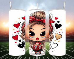 cute 49ers girl/ ai image/ digital art- 20 oz skinny tumbler wrap - sublimation design - png file