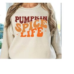 pumpkin spice life svg, png, free commercial use, trendy retro fall vibes svg, png, halloween png, svg, sublimation png,