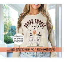 halloween png, trendy halloween squad ghouls png, ghost png, sublimation, digital download, bat png, cute halloween t-sh