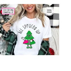 all spruced up cute christmas tree png, free commercial use, trendy bougie christmas png, sublimation, digital download,