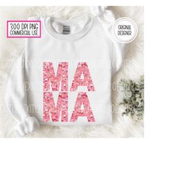 faux heart sequin mama png, free commercial use, mama shirt sublimation, cute pink mama png, sublimation, digital downlo