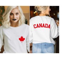 canada sweatshirt, back and front design, canadian shirt, canadian girl, canada love sweat, canada day sweat, canada gym