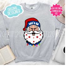 blue and red santa png, commercial use png, trendy christmas santa png for football fans, sublimation, digital download,