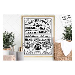 bathroom rules svg, bathroom svg, bath svg, rules svg, farmhouse svg, rustic sign svg, country svg, vinyl designs