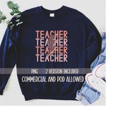 teacher png,cute teacher png, lightening bolt png, leopard print lightening bolt, teacher life png, pod use allowed, com