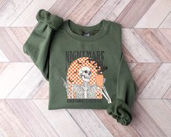 nightmare before coffee skeleton shirt png, spooky season coffee shirt png, cool halloween party t, funny halloween tshi