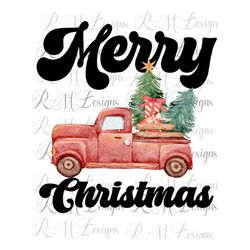 merry christmas, truck sublimation, retro xmas png, digital illustration, sublimation file, christmas png, png sublimati