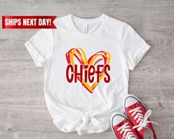 kc chiefs heart love shirt, chiefs shirt, love heart chiefs t-shirt, chiefs mom clothing l gift for women