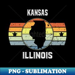 kansas illinois vintage graphic t shirt - kansas cool retro hometown pride t shirt - illinois travel culture adventure sport team family gift shirt - creative sublimation png download - revolutionize your designs