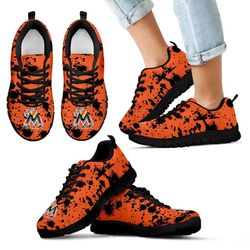 splatters watercolor miami marlins sneakers