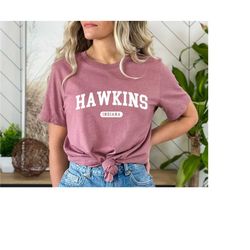 hawkins indiana shirt,retro hawkins indiana,upside down shirt,hawkins high school shirt,halloween horror sci-fi,funny sc