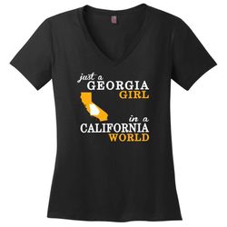 just a georgia girl in a california world &8211 ladies v-neck