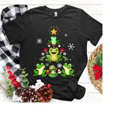 cute frog christmas tree xmas t shirt, funny frog shirt, cute frog shirt, frog xmas sweatshirt, frog christmas gift, fro