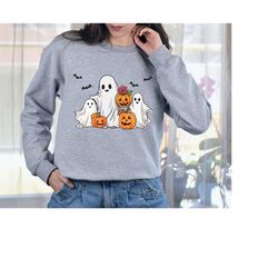 halloween ghost sweatshirt, halloween party sweat, pompkin ghost sweatshirt, autumn shirt, trick or treat sweatshirt, ha