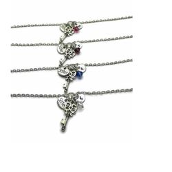 4 sisters key bracelets personalized with initials and birthstones, four sisters gift, bracelets for 4 sisters, sisters