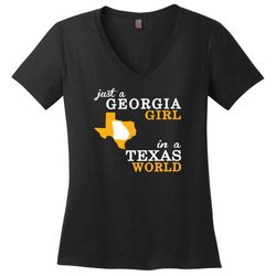 just a georgia girl in a texas world &8211 ladies v-neck