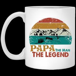 papa is a legend, the man, sunset mountain scape, grandpas fathers day ounce tea mug coffee